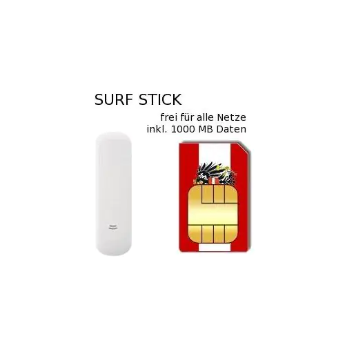 USB UMTS Surfstick simlockfrei inkl. 1GB Österreich Prepaid Daten SIM