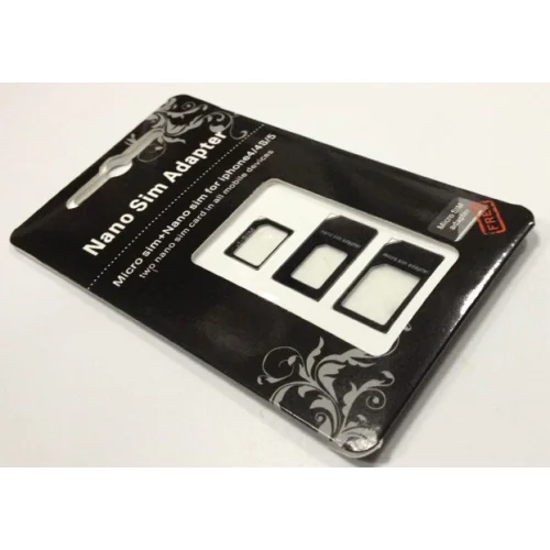 iPhone NANO SIM Adapter Set - NANO auf NORMAL, NANO auf MICRO und MICRO auf NORMALE SIM