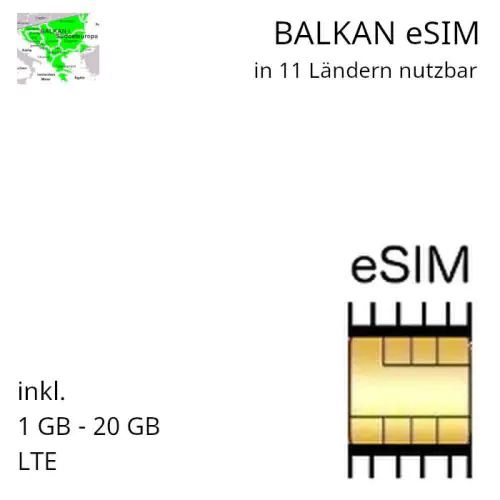 Balkan eSIM (11 Länder)
