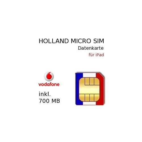 Holland 700 MB Prepaid Daten MICRO-SIM Karte für iPad #2