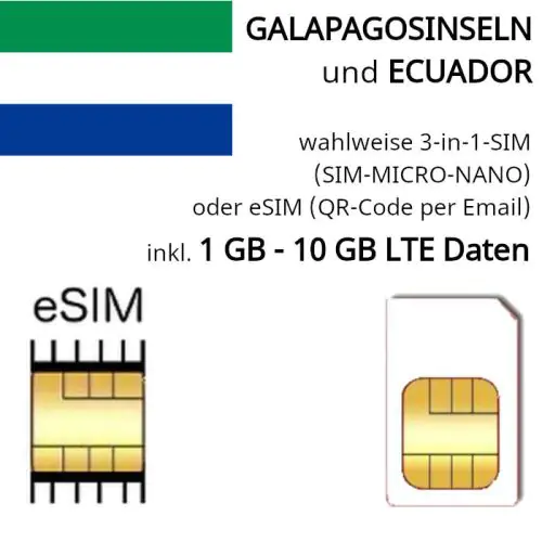 Galapagosinseln SIM und Galapagosinseln eSIM
