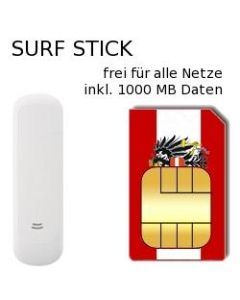 USB UMTS Surfstick simlockfrei inkl. 1GB Österreich Prepaid Daten SIM