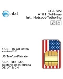 USA AT&T SIM Gophone Prepaid