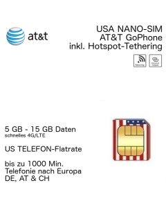 USA AT&T NANO GoPhone NANO-SIM Prepaid