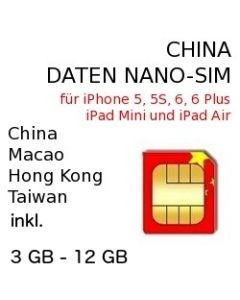 China NanoSim inkl. Macao + Tibet