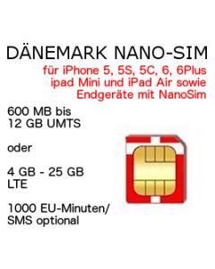 Dänemark NANO SIM LTE