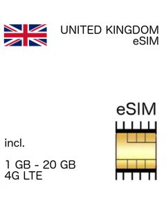 United Kingdom eSIM (Great Britain) incl. 1 GB - 500 GB fast data