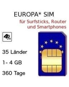 Europa SIM 360 Tage 