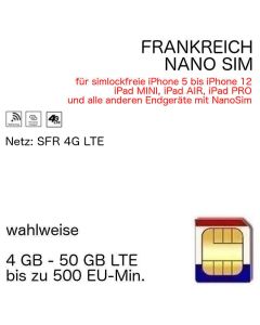 Frankreich nano-sim SFR