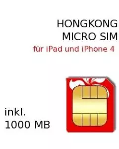 Hongkong Prepaid Daten MICRO-SIM für iPad 1-4 und iPhone 4, iPhone 4S und Smartphones mit MicroSim