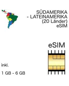 Südamerika eSIM Lateinamerika