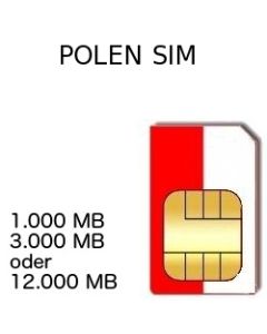 Polen Daten SIM-Karte inkl. 1 GB, 3 GB oder 12 GB im Netz von Play und T-Mobile