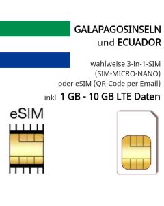 Galapagosinseln SIM und Galapagosinseln eSIM