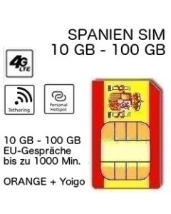 Spanien SIM im Orange-Netz
