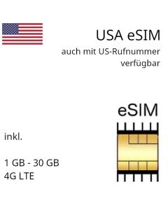 USA eSIM mit amerikanischer Rufnummer