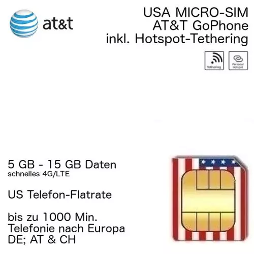 USA MICRO-SIM AT&T Gophone Prepaid