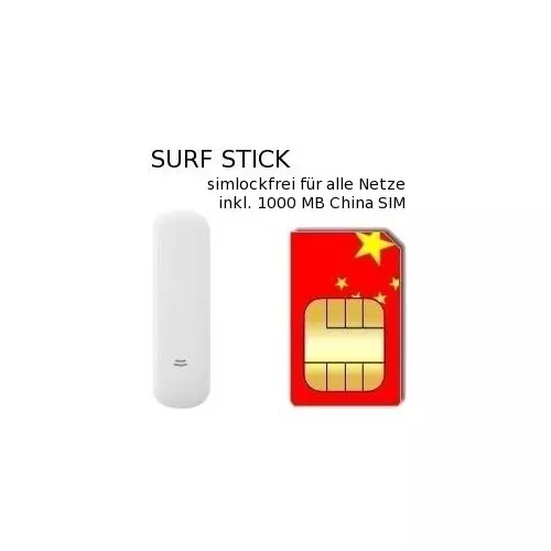 USB UMTS Surfstick simlockfrei inkl. 1000 MB China Prepaid Daten SIM