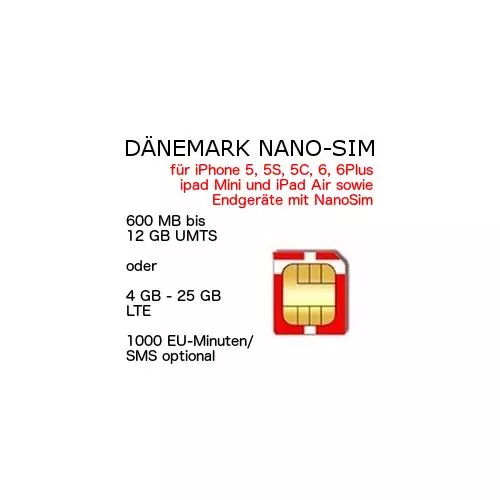Dänemark NANO SIM LTE