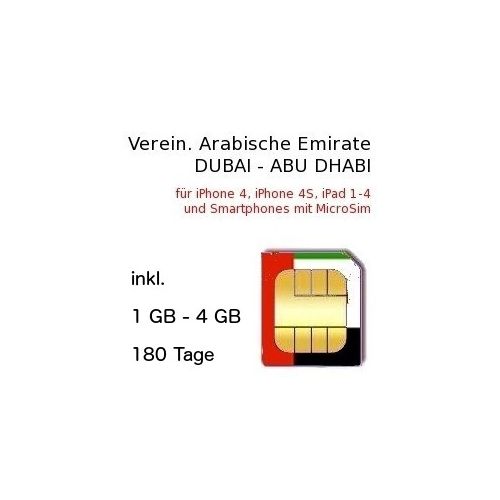 Aufladeguthaben nur für Telefonie-Tarife für VAE - Dubai - Abu Dhabi  SIM