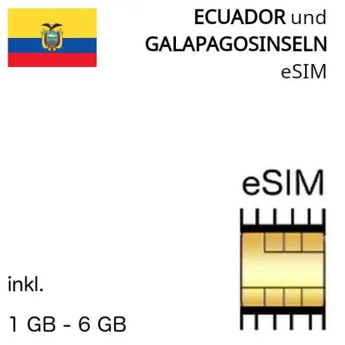 ecuadorianische eSIm Ecuador inkl. Galapagosinseln