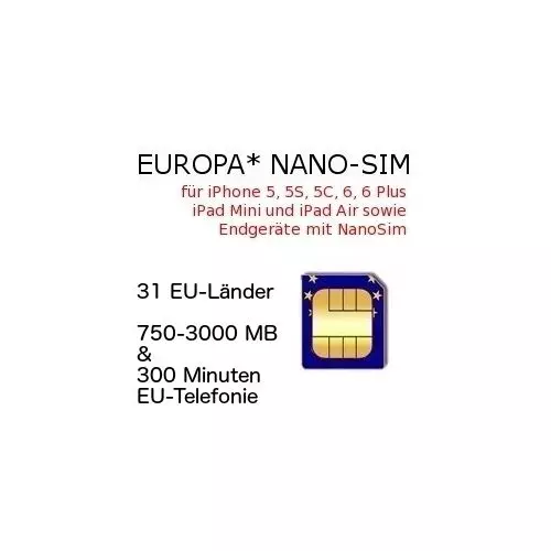Europa NANO-SIM 31 Länder