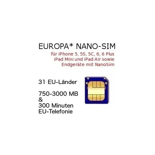 Europa NANO-SIM 31 Länder