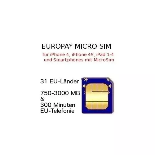 Europa MICRO-SIM 31 Länder