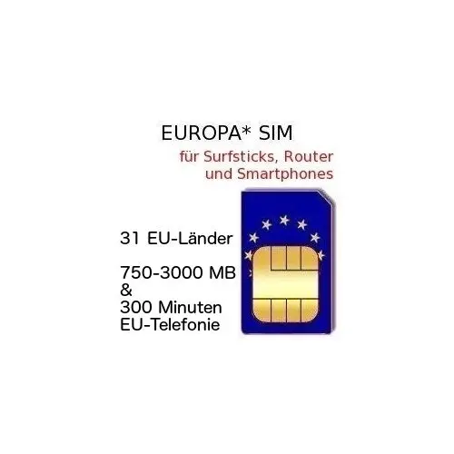 Europa SIM für 31 Länder