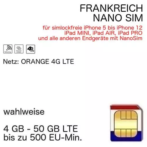 Frankreich NANOSIM Orange