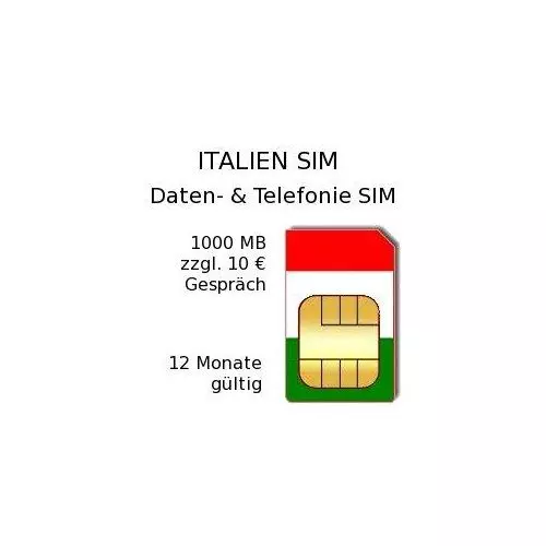 Italien Smartphone Prepaid Daten- und Telefonie SIM-Karte 