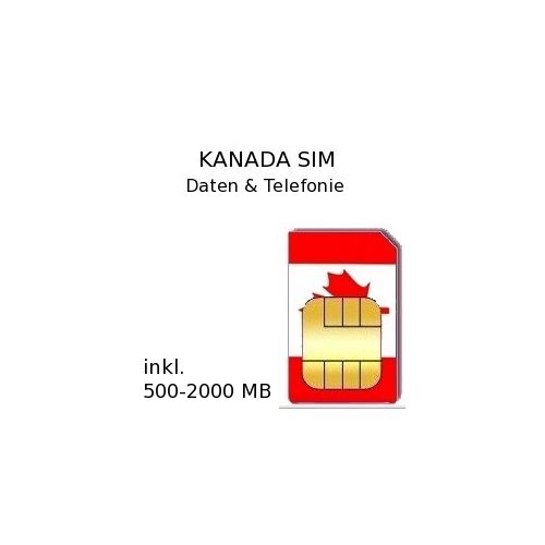 Guthaben-Aufladung für Kanada 500-1000 MB DATEN SIM #1 - 30 Tage 