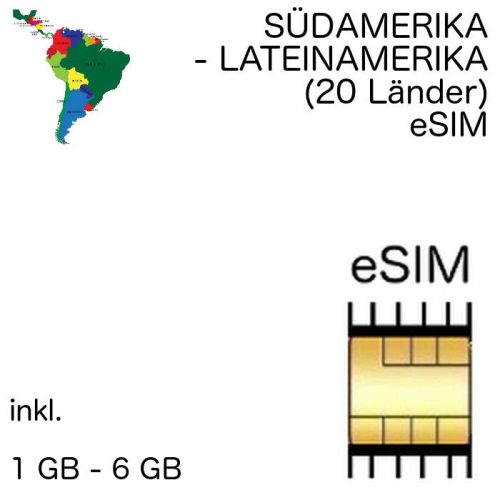 Südamerika eSIM Lateinamerika