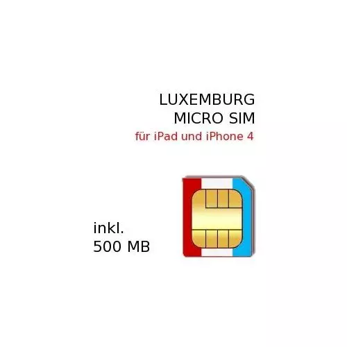 Luxemburg Prepaid 500 MB Daten MICRO-SIM #1 für iPad & iPhone 4