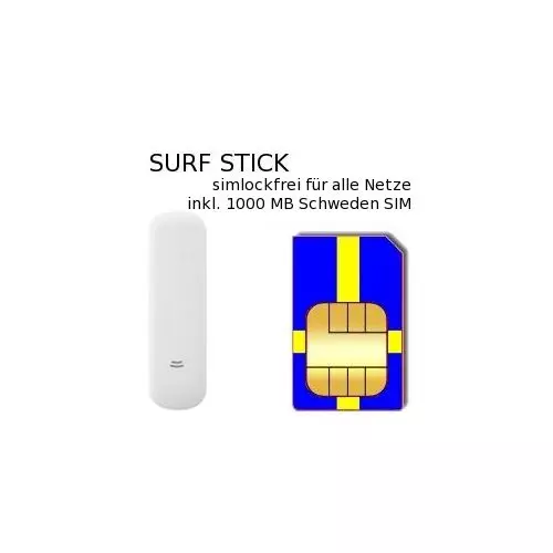 UMTS Surfstick inkl. 1GB Schweden Prepaid Daten SIM