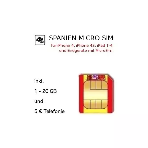 Spanien MICRO SIM inkl. LTE