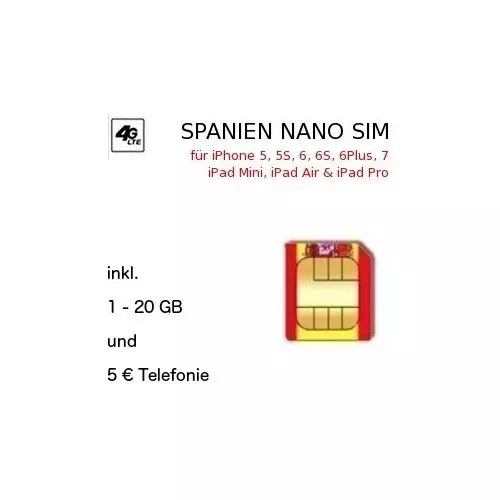 Spanien NANO SIM inkl. LTE