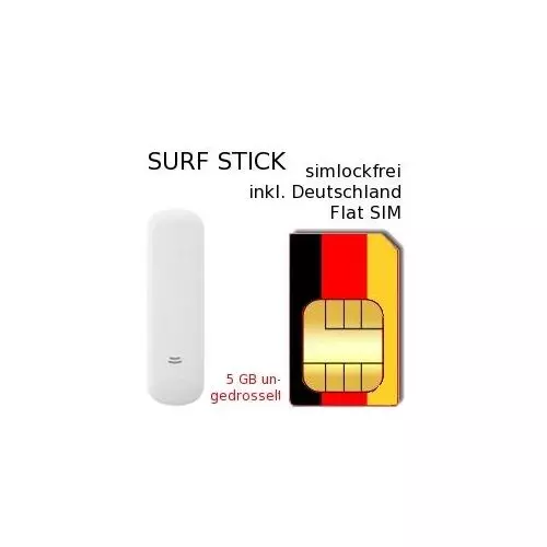 USB UMTS Surfstick inkl. Flatrate Deutschland Telefonie- und Daten SIM (5 GB ungedrosselt)