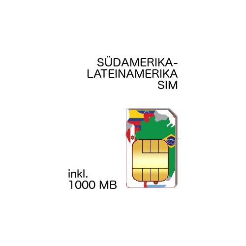 1 GB - 10 GB Auflade-Guthaben nur für Suedamerika-Lateinamerika DATEN-SIM #1