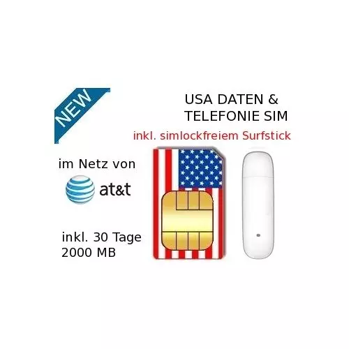 USA UMTS Surfstick und Daten-Telefonie-SIM inkl. 2000 MB Daten und 300 Min. internationale Telefonie im AT&T-Netz #3