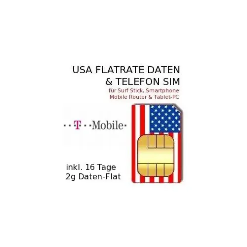 USA Flatrate Prepaid Daten-Telefonie-SIM #1 inkl. 16 Tage Flatrate