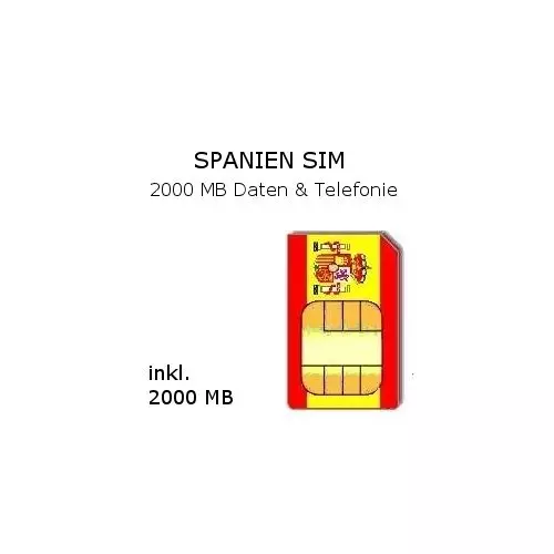 Spanien Prepaid 2000 MB/30 Tage SIM #1