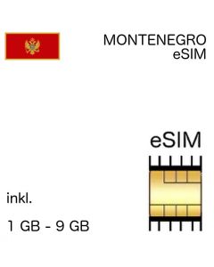 Montenegro eSIM inkl. 1 GB - 30 GB Daten LTE/5G