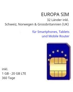 Europa SIM 360 Tage