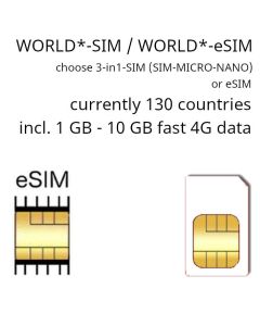 world SIM/eSIM 130 countries