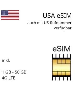 USA eSIM mit amerikanischer Rufnummer