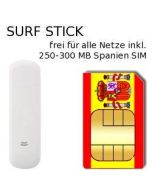 USB UMTS Surfstick inkl. 250 MB Spanien Prepaid Telefonie- und Daten SIM # 1