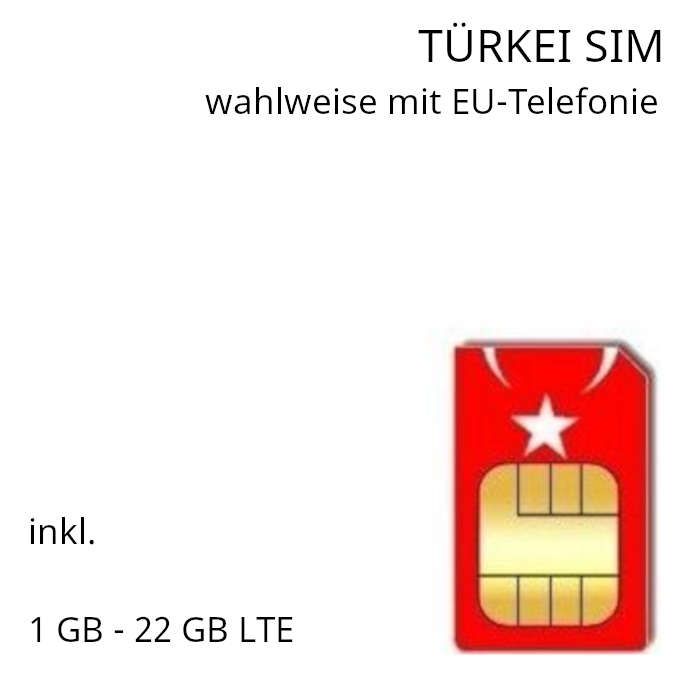 Türkei SIM inkl. 122 GB im von Turkcell bzw. Vodafone